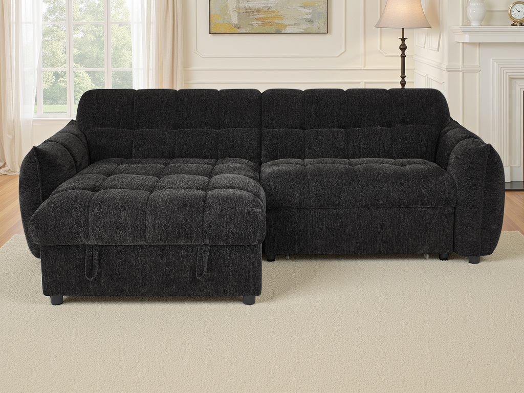 Miami Sofabed Black Universal Corner
