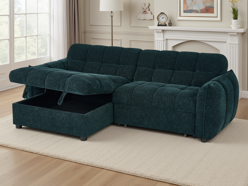 Miami Sofabed Teal Universal Corner