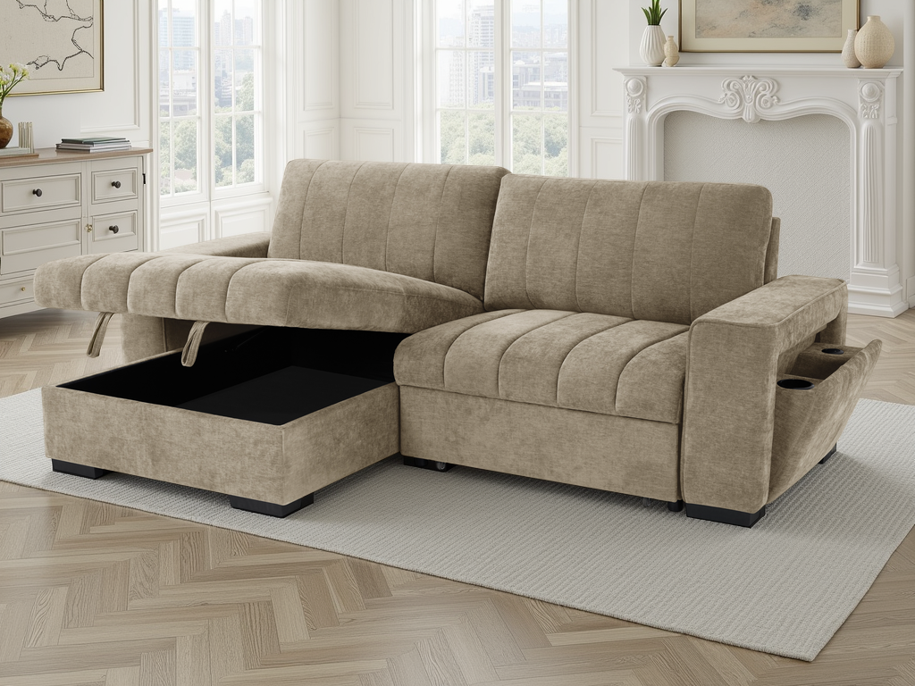 Molly Sofabed Beige Universal Corner