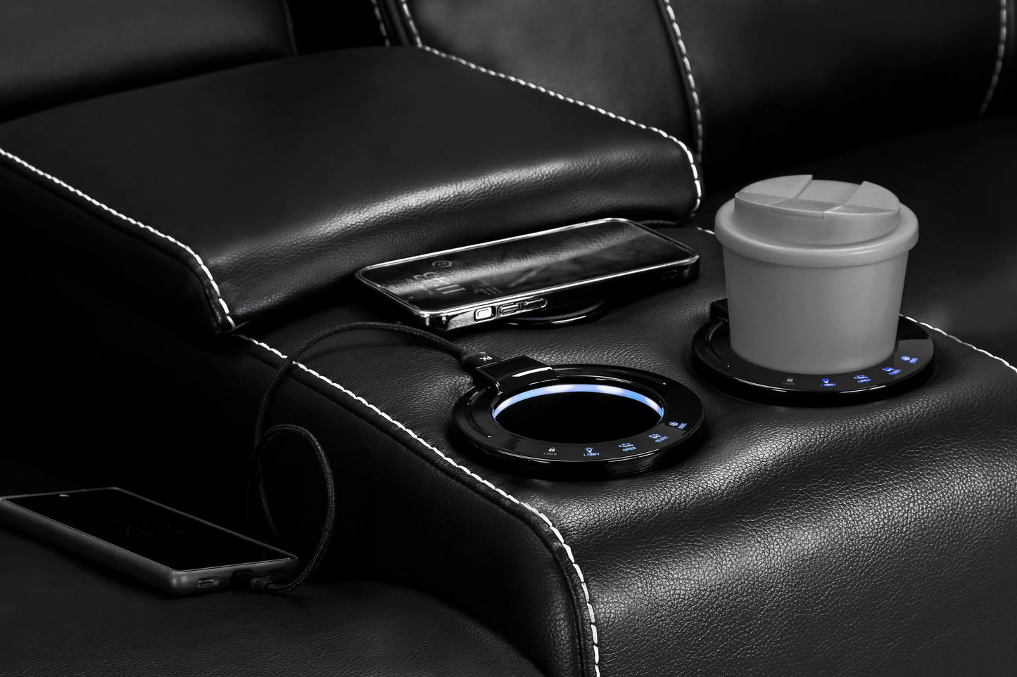 Galaxy Tech Recliner Leather 2 Seater Sofa - 2 Colours