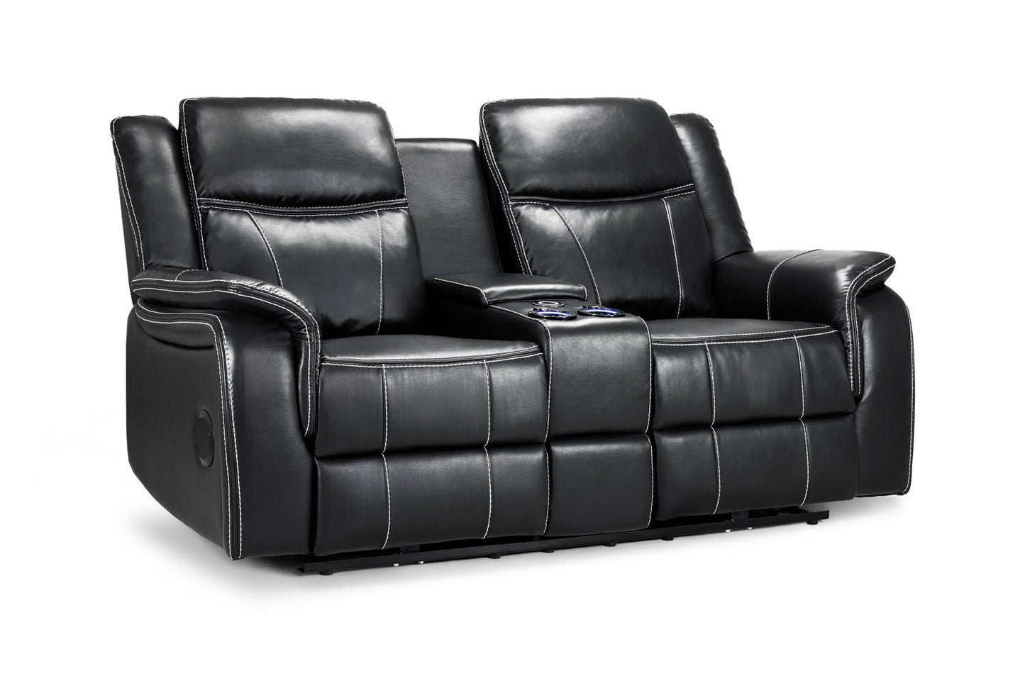 Signature Tech Electric Recliner 2 Seater Black Leather