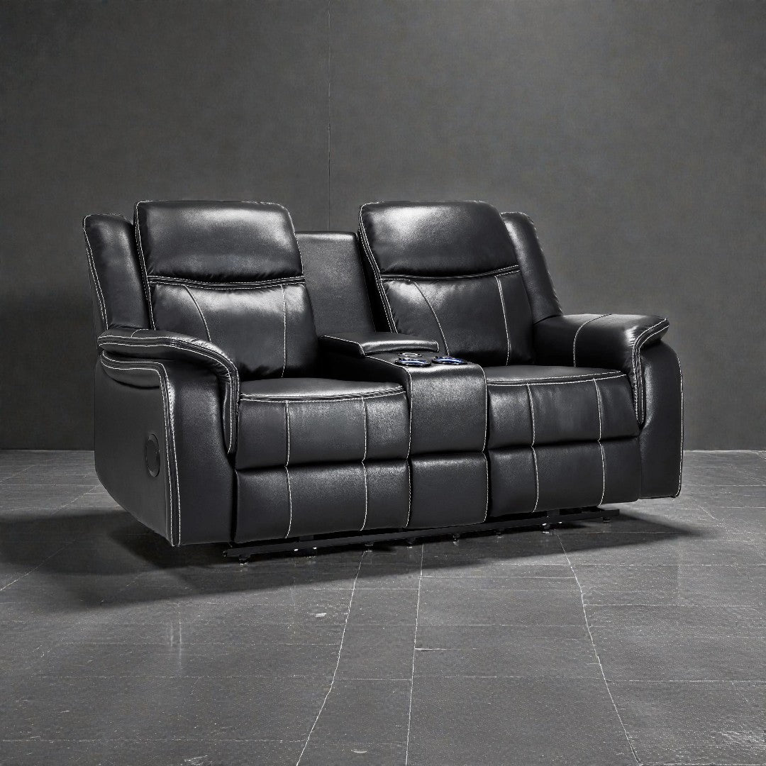 Galaxy Tech Recliner Leather 2 Seater Sofa - 2 Colours
