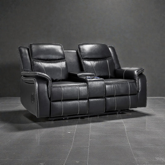 Galaxy Tech Recliner Leather 2 Seater Sofa - 2 Colours