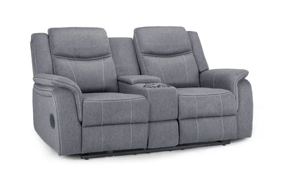 Signature Tech Electric Recliner 2 Seater Grey Fabric