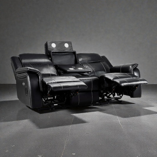 Galaxy Tech Recliner Leather 3 Seater - 2 Colours