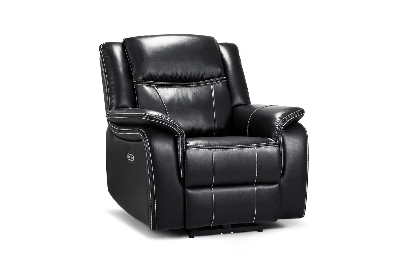 Signature Tech Electric Recliner Armchair Black Leather