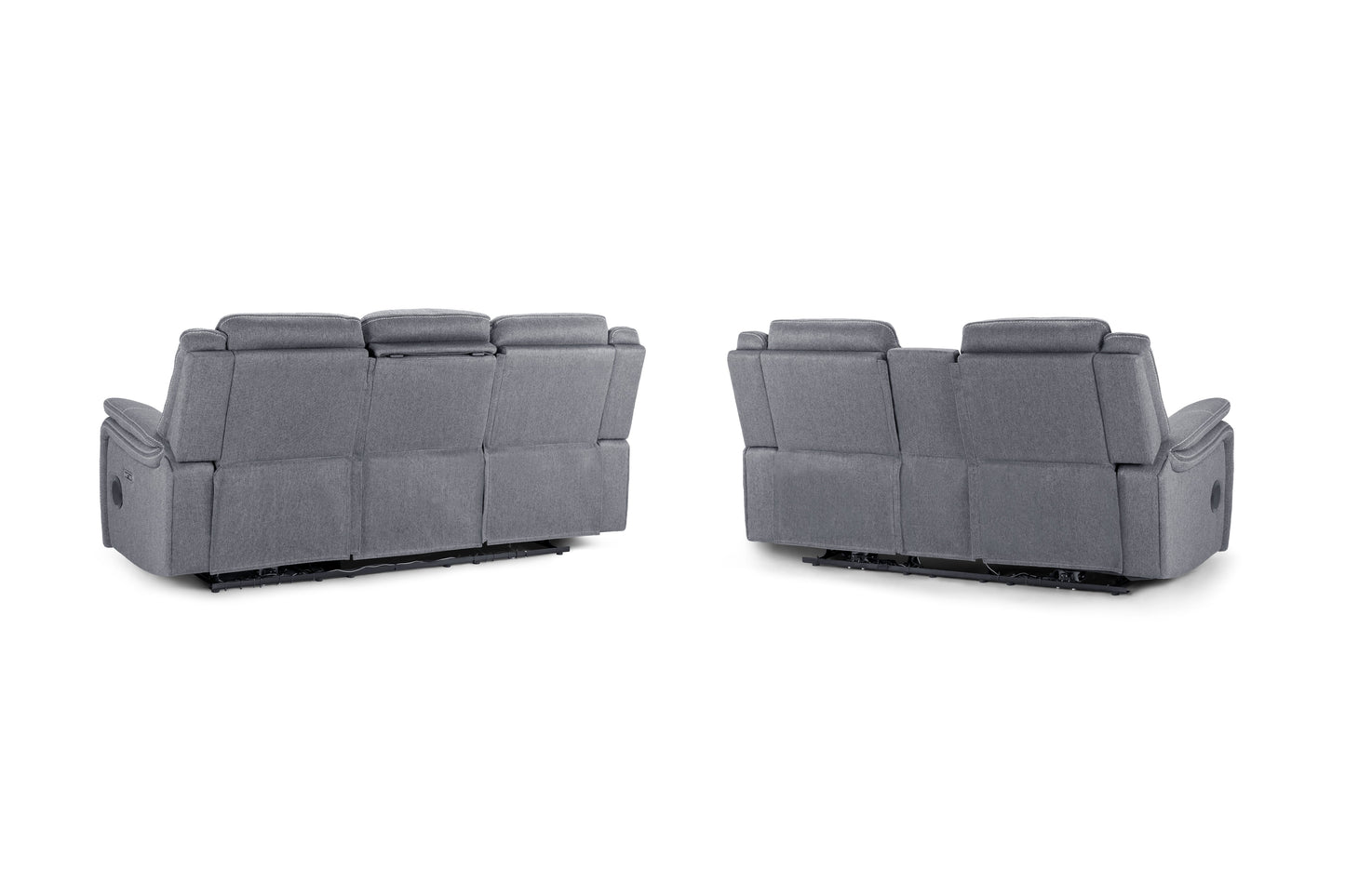 Signature Tech Grey Fabric Electric Recliner 3+2 Sofa Set