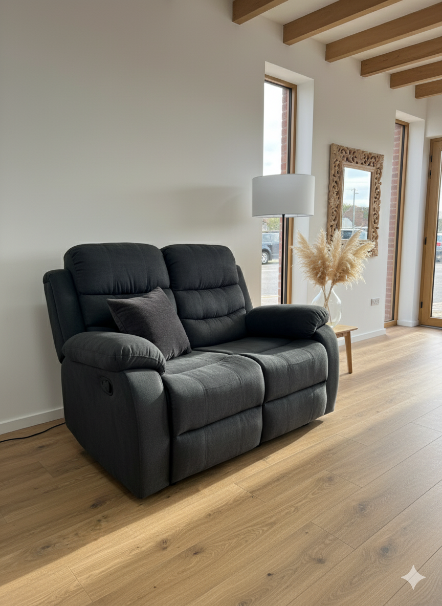 Aspen Manual Recliner Sofa Black 3+2