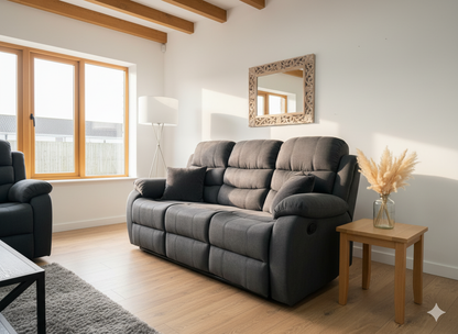 Aspen Manual Recliner Sofa Black 3+2