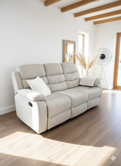 Aspen Manual Recliner Sofa Beige 3+2