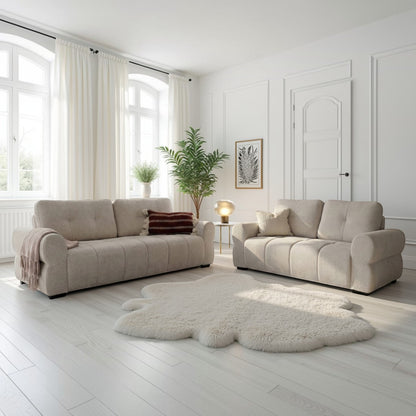 Oslo Beige Fabric 3+2 Sofa Set