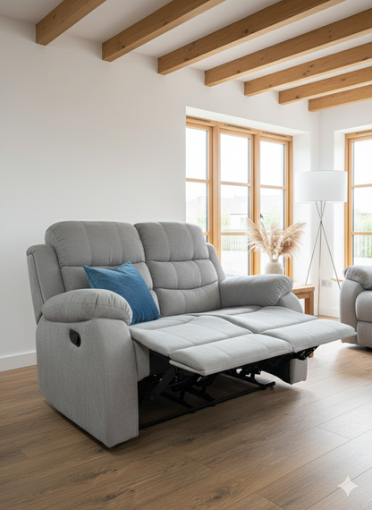 Aspen Manual Recliner Sofa Grey 3+2