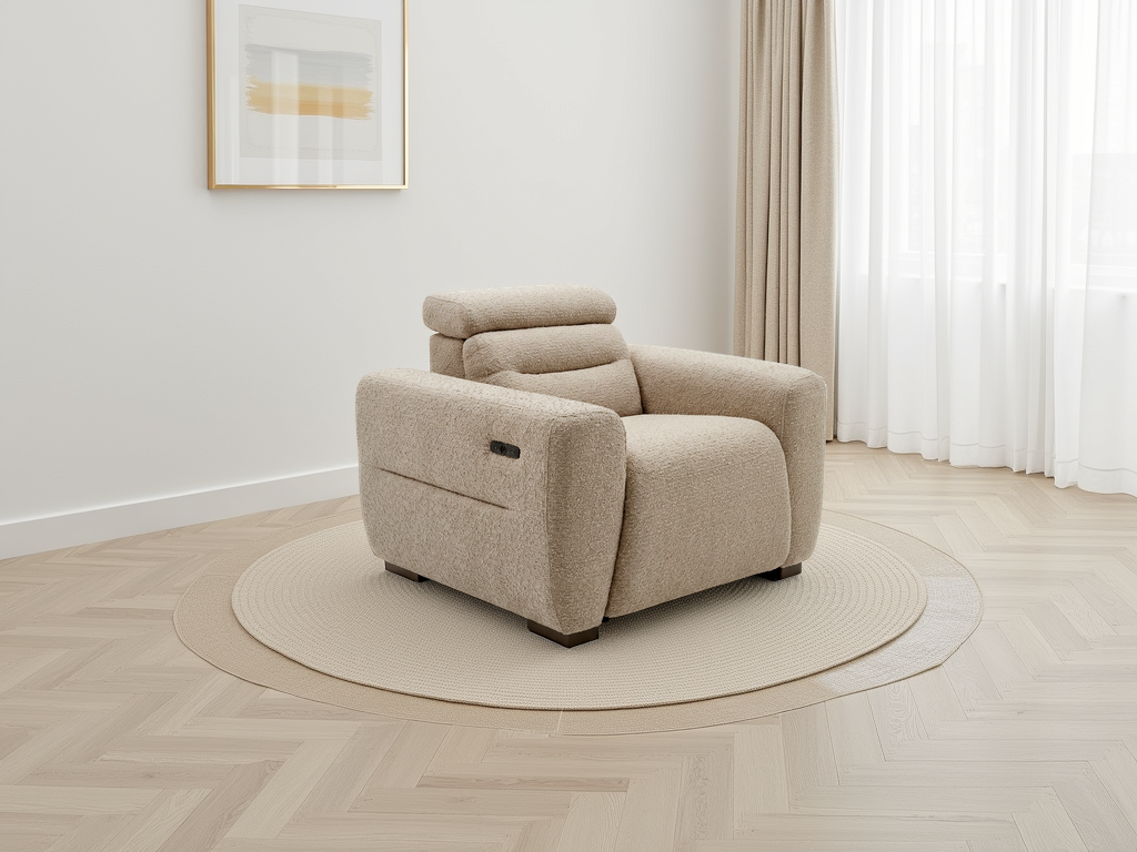 Candice Electric Recliner Beige Armchair