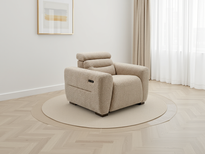 Candice Electric Recliner Beige Armchair