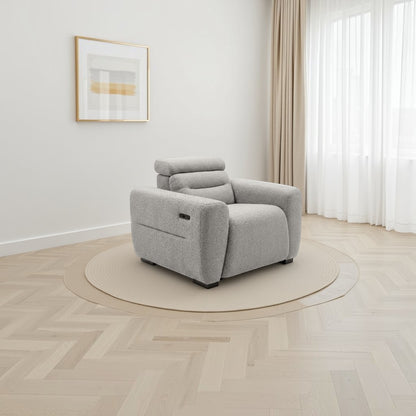 Candice Electric Recliner Grey Armchair