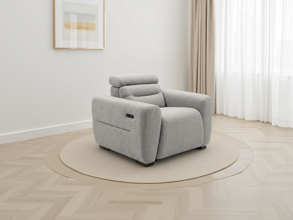 Candice Electric Recliner Grey Armchair