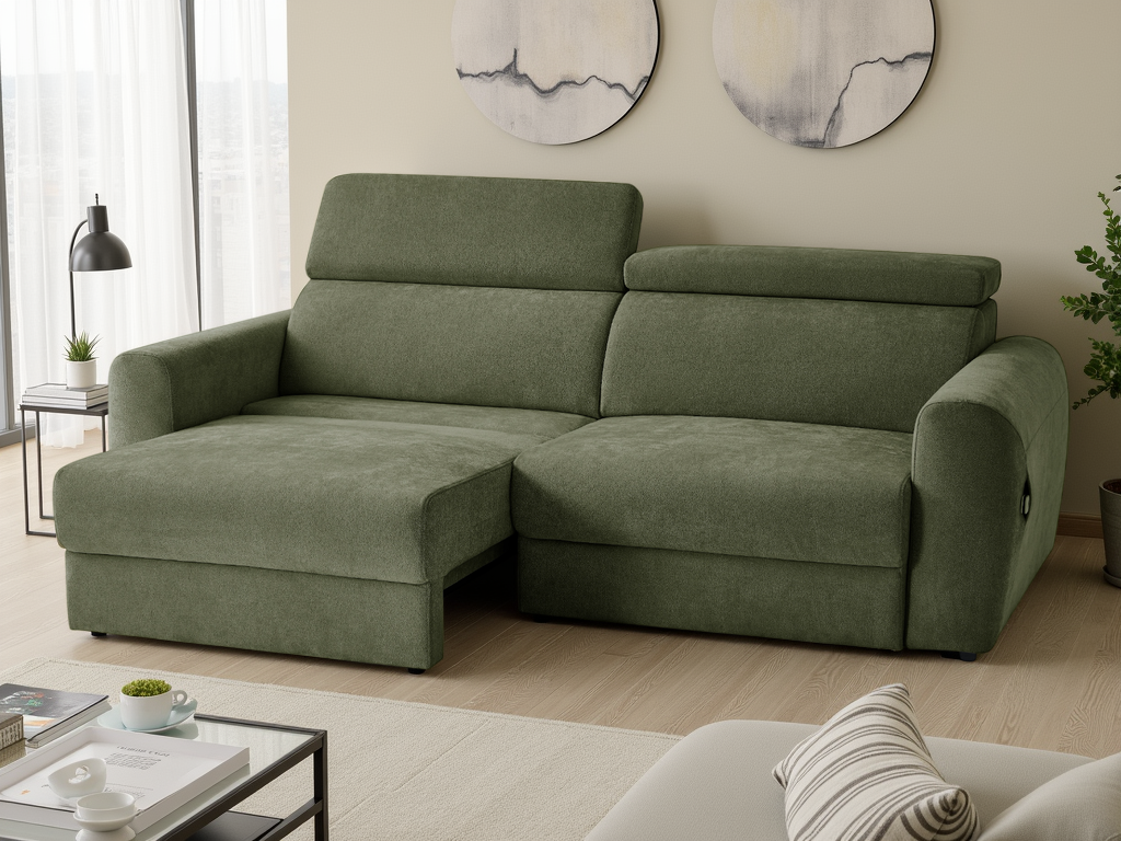 Nolan Electric Sofabed Green 3 Seater