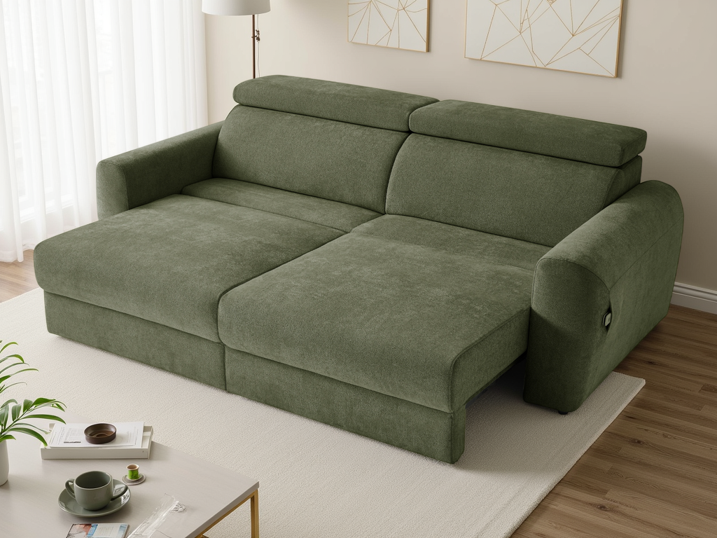 Nolan Electric Sofabed Green 3 Seater