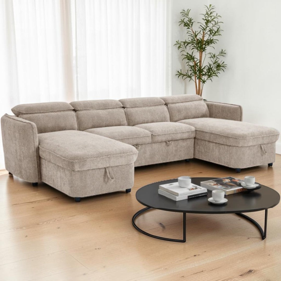 Marcella Sofabed Beige U Shape Corner