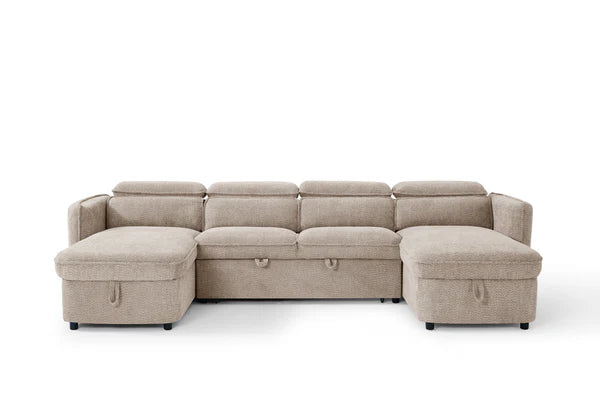 Marcella Sofabed Beige U Shape Corner