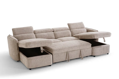 Marcella Sofabed Beige U Shape Corner