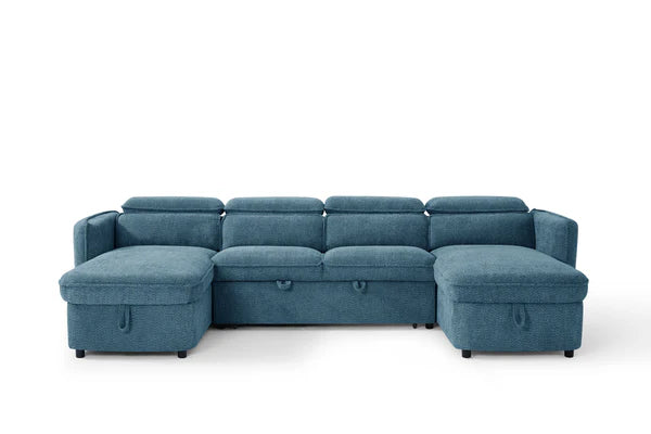 Marcella Sofabed Teal U Shape Corner