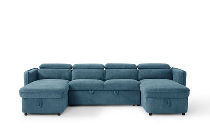 Marcella Sofabed Teal U Shape Corner