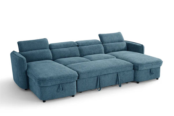 Marcella Sofabed Teal U Shape Corner