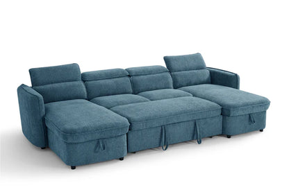 Marcella Sofabed Teal U Shape Corner