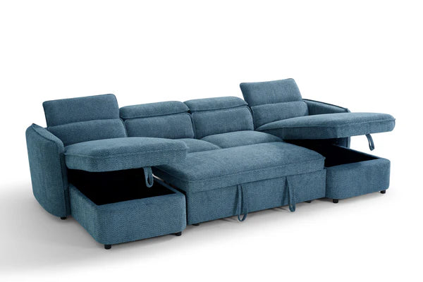 Marcella Sofabed Teal U Shape Corner