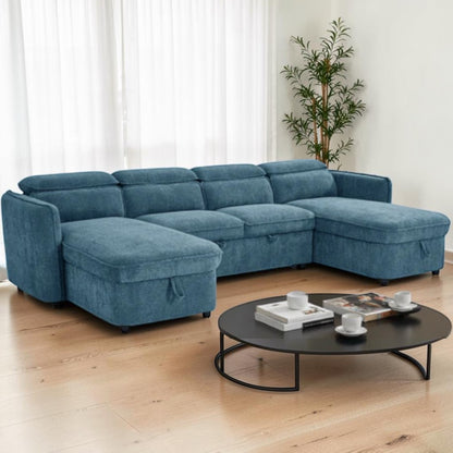 Marcella Sofabed Teal U Shape Corner