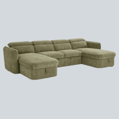Marcella Sofabed Green U Shape Corner