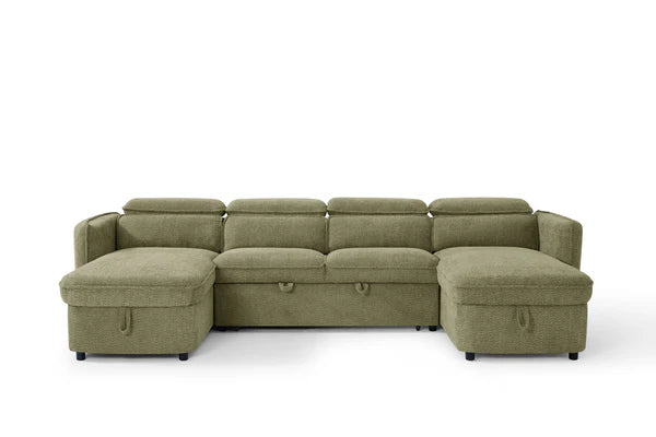 Marcella Sofabed Green U Shape Corner