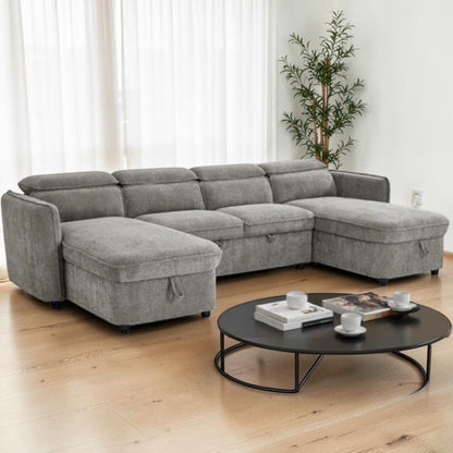 Marcella Sofabed Grey U Shape Corner