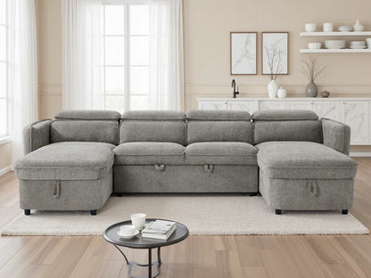 Marcella Sofabed Grey U Shape Corner