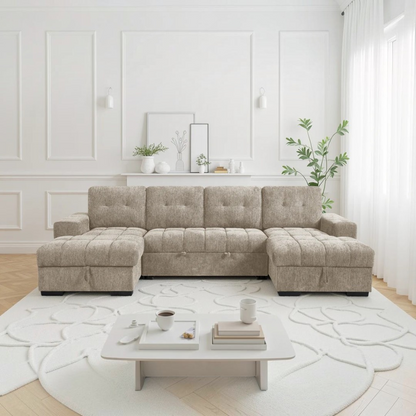 Torino Sofabed Beige U Shape Corner