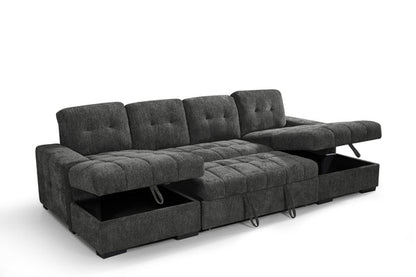 Torino Sofabed Grey U Shape Corner