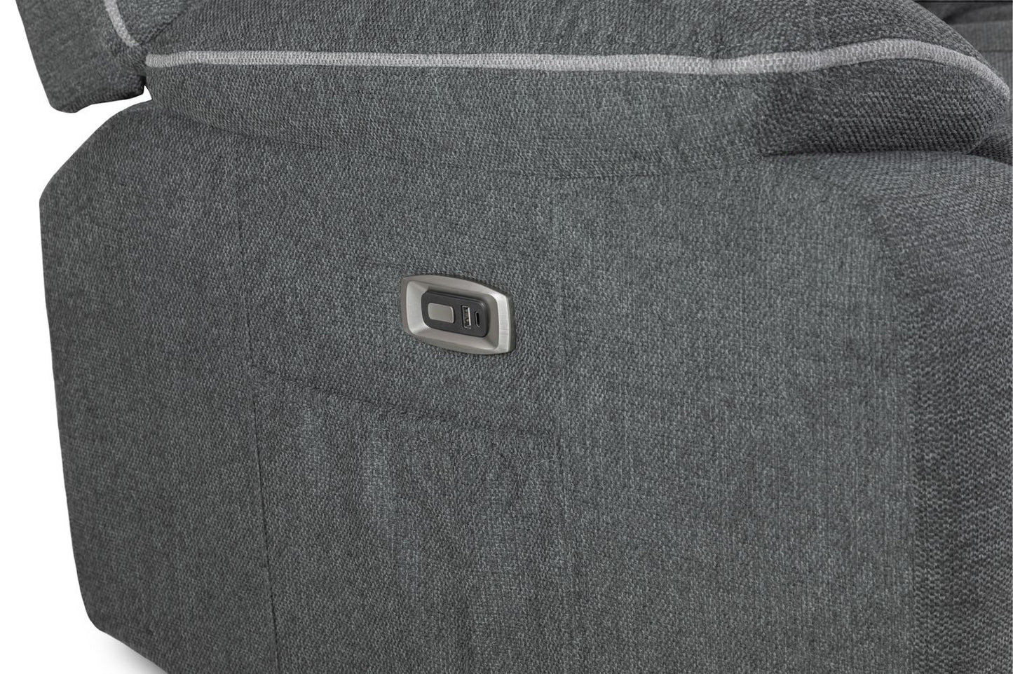 Harley Electric Recliner Sofa Grey Fabric Armchair