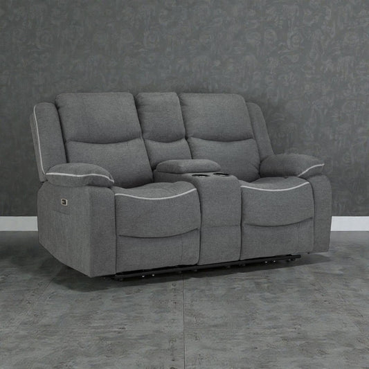 Harley Electric Recliner 2 Seater Sofa - Graphite