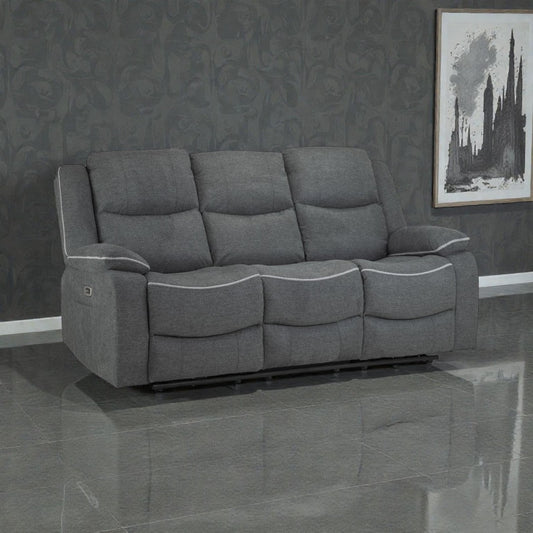 Harley Electric Recliner 3 Seater Sofa - Graphite
