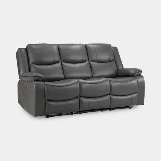 Harley Electric Recliner Sofa Grey 3 Seater