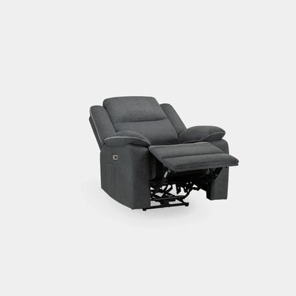 Harley Electric Recliner Sofa Grey Fabric Armchair