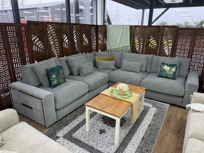 Sofia Grey Large Corner Sofa