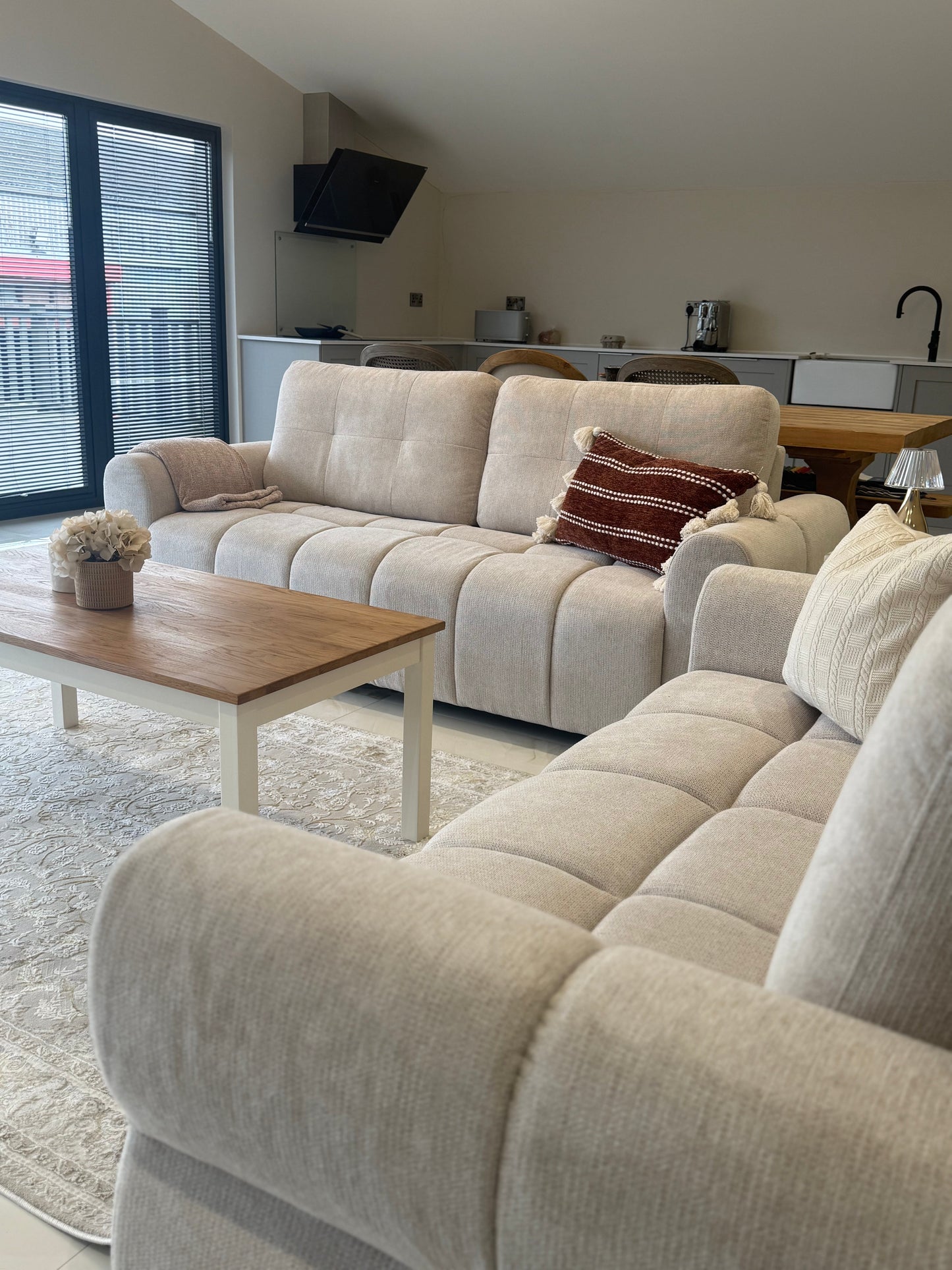 Oslo Beige Fabric 3+2 Sofa Set