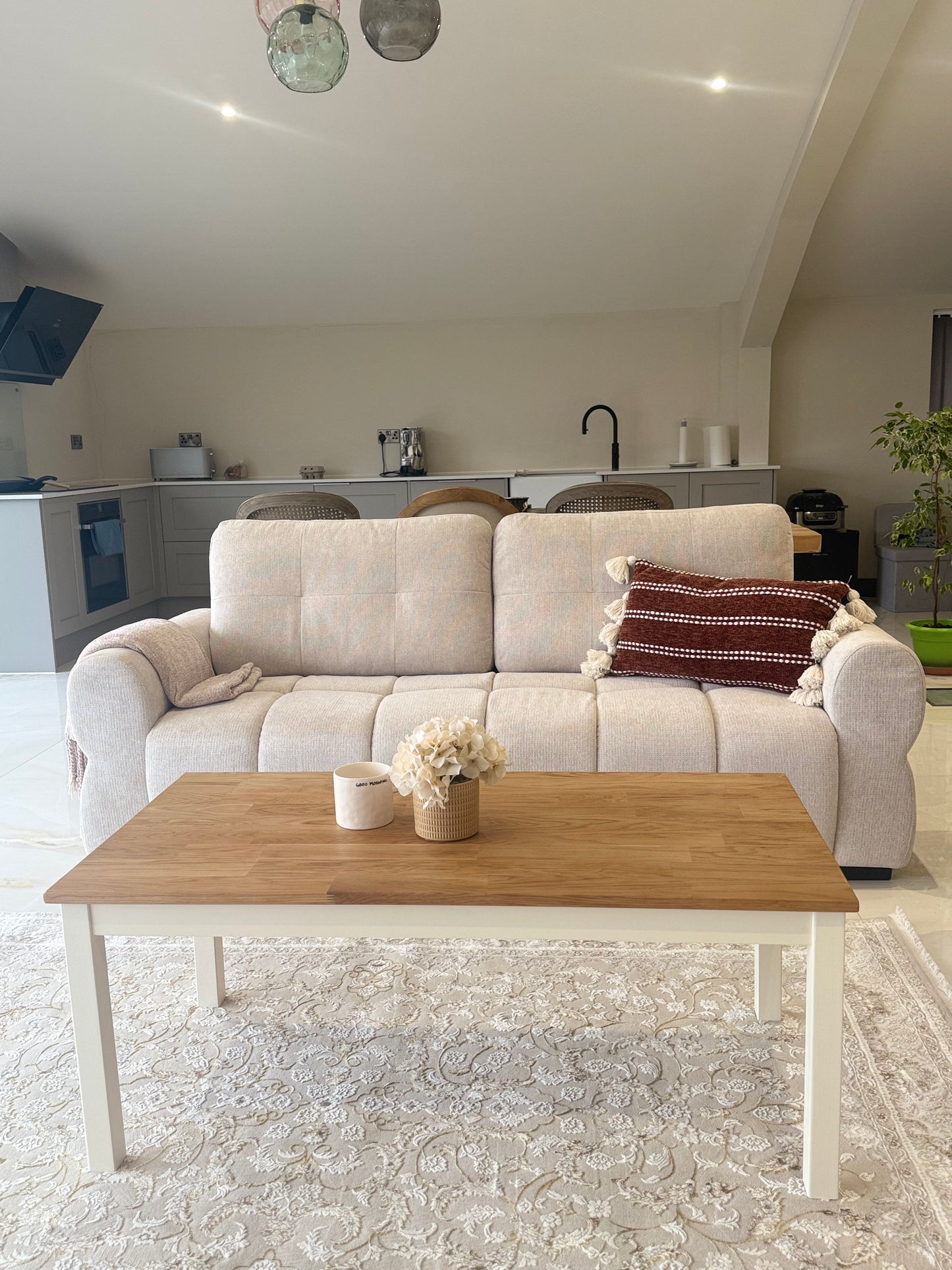 Oslo Beige Fabric 3+2 Sofa Set