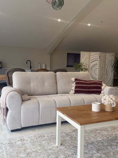 Oslo Beige Fabric 3+2 Sofa Set