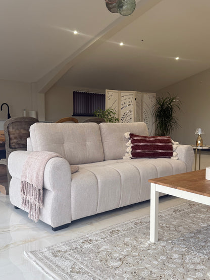 Oslo Beige Fabric 3+2 Sofa Set