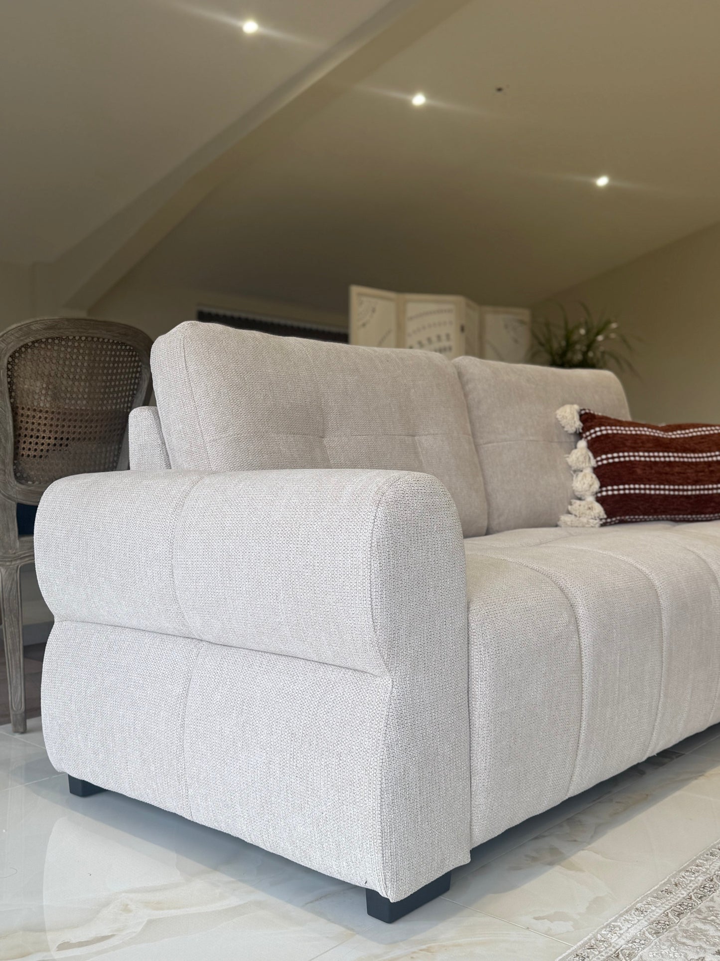 Oslo Beige Fabric 3+2 Sofa Set