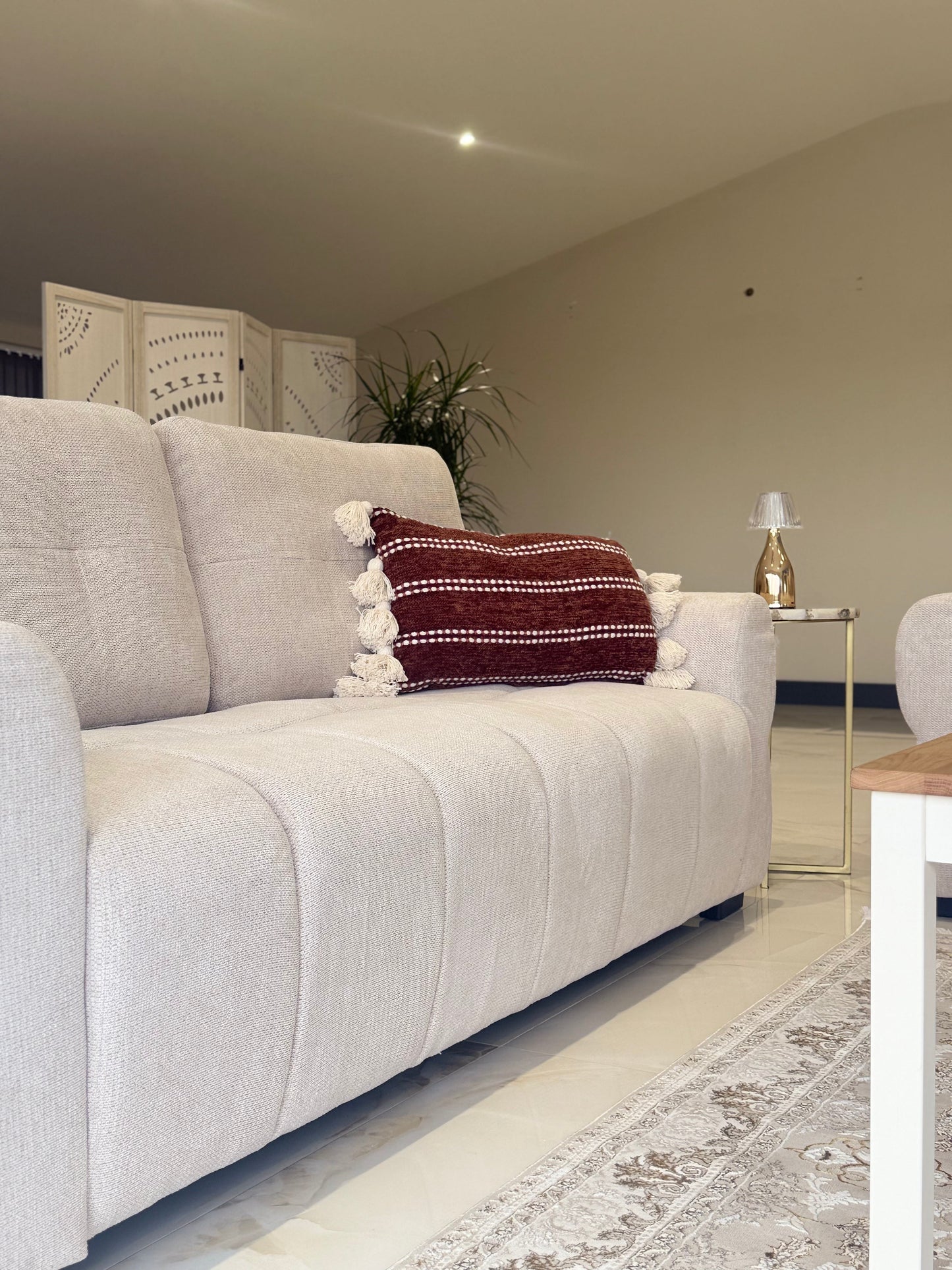Oslo Beige Fabric 3+2 Sofa Set