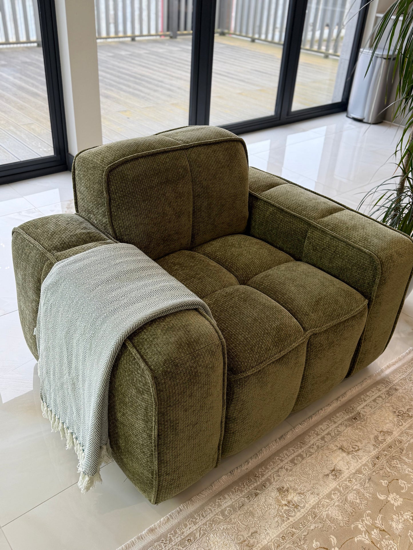 Bellmore Sofa Olive Armchair